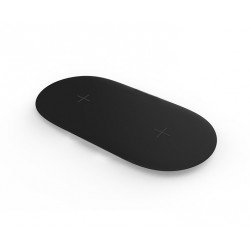 Ultra-Slim Dual Wireless Charger Pad for Qi Compatible Device W7 (Black)